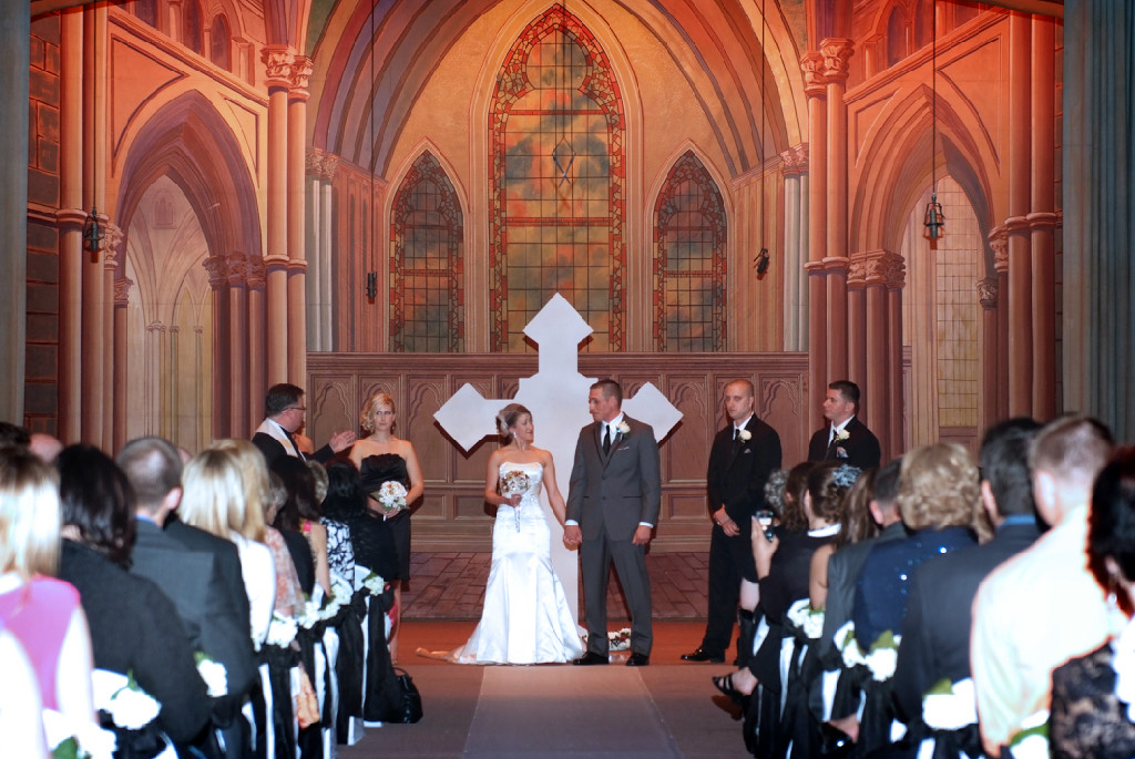 Wedding photo in cathedral